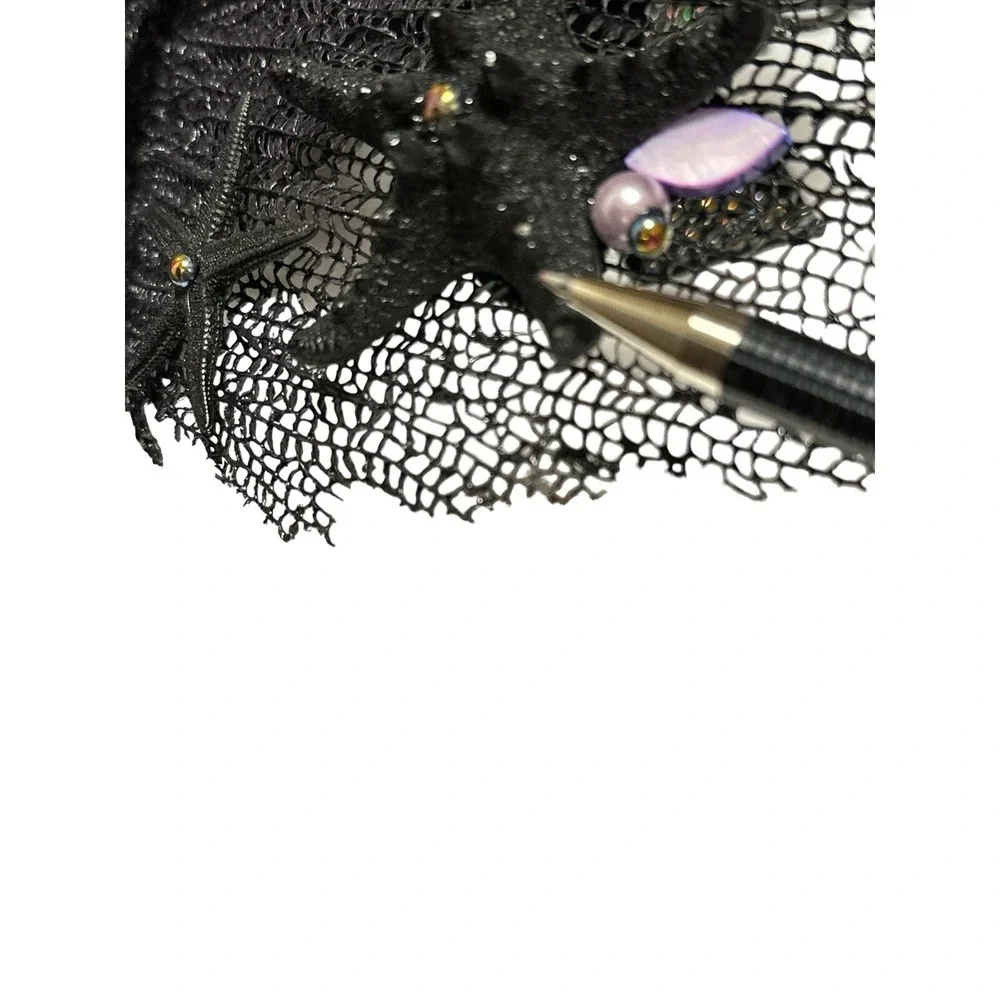 Masquerade Under The Ocean Little Mermaid Seashell Girl Black Mask Ribbon Tie
